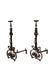 Antique Hand Forged Wrought Iron Spanish Andirons | Work of Man