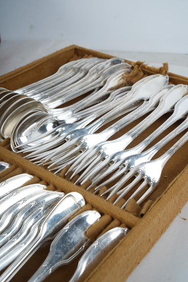 Antique Set Christofle Alfednide Silver Plate Flatware | Work of Man