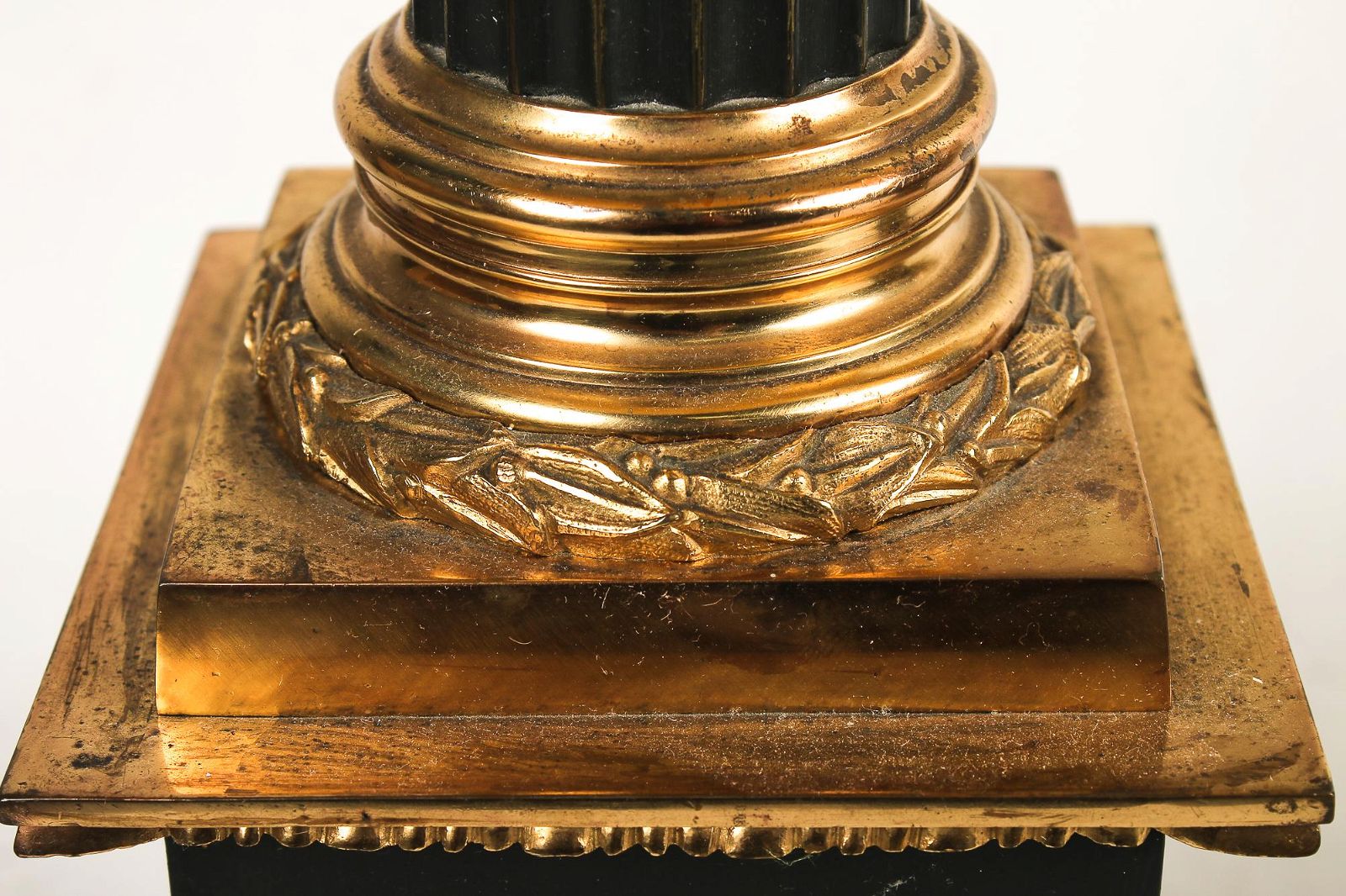 AL2-007: Pair of Circa 1940's Gilt Bronze Corinthian Columnar Lamps