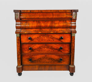AF4-118: ANTIQUE EARLY 19TH C AMERICAN LATE CLASSICAL PERIOD MAHOGANY HIGH CHEST