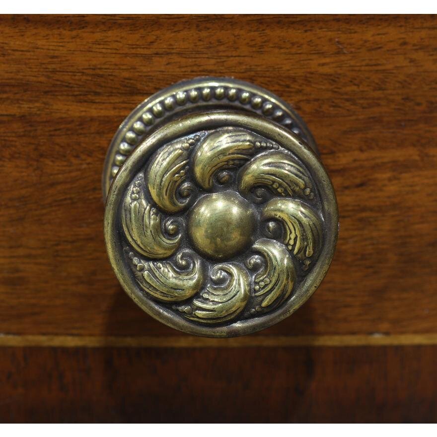 AF1-137:  LATE 20TH CENTURY BURTON CHING FEDERAL STYLE MAHOGANY DRUM "RENT" TABLE