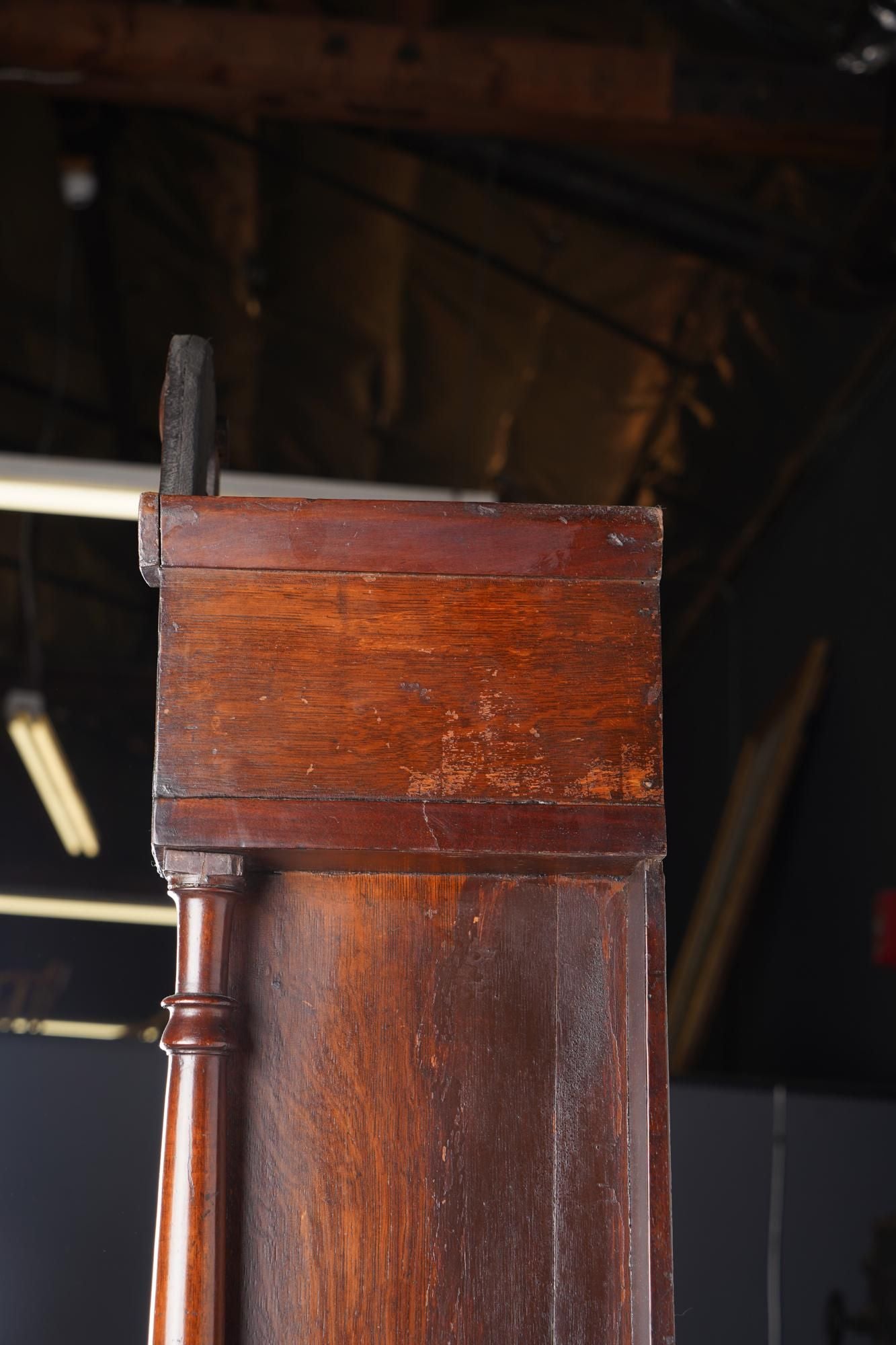 TK1-114: LATE 17TH CENTURY ENGLISH MAHOGANY & OAK TALL CASE CLOCK