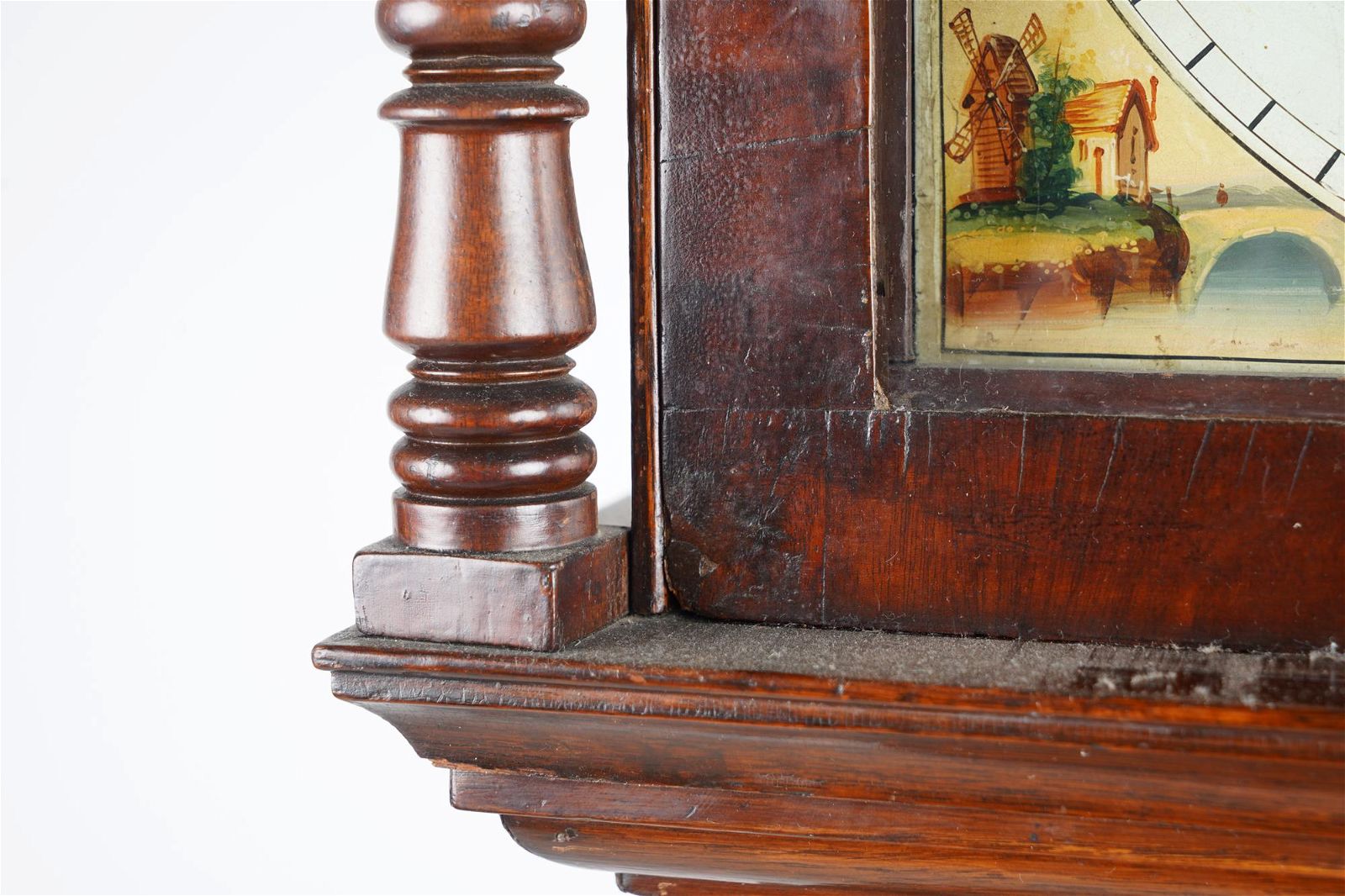 TK1-114: LATE 17TH CENTURY ENGLISH MAHOGANY & OAK TALL CASE CLOCK