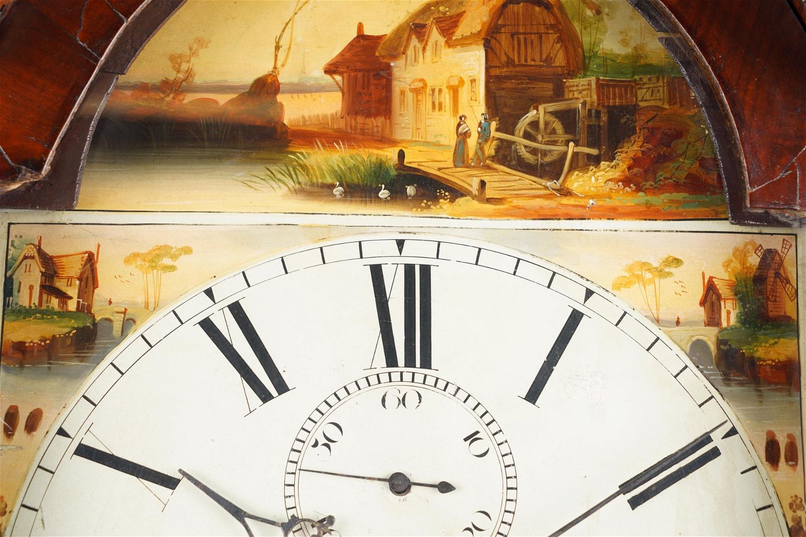 TK1-114: LATE 17TH CENTURY ENGLISH MAHOGANY & OAK TALL CASE CLOCK