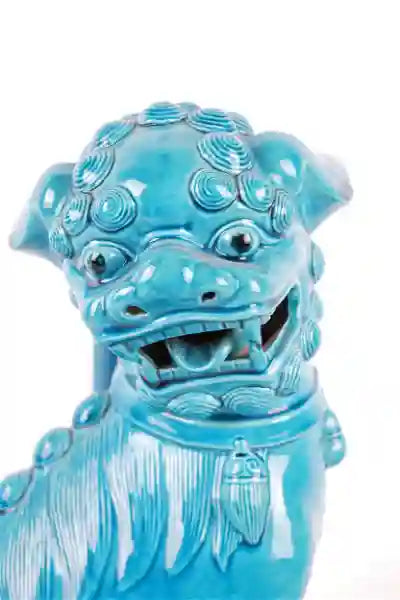 DA5-005: EARLY 20TH CENTURY CHINESE CERAMIC FOO LION W/ TURQUOISE GLAZE