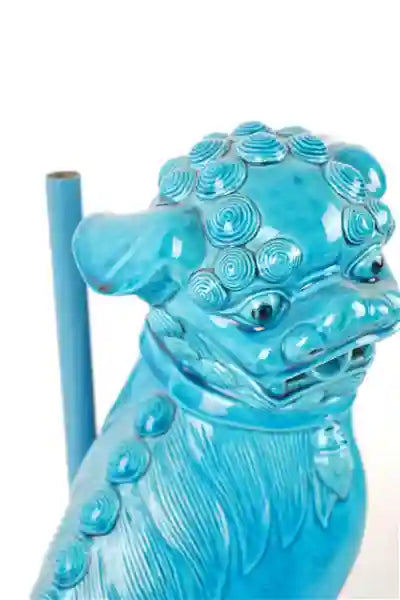 DA5-005: EARLY 20TH CENTURY CHINESE CERAMIC FOO LION W/ TURQUOISE GLAZE