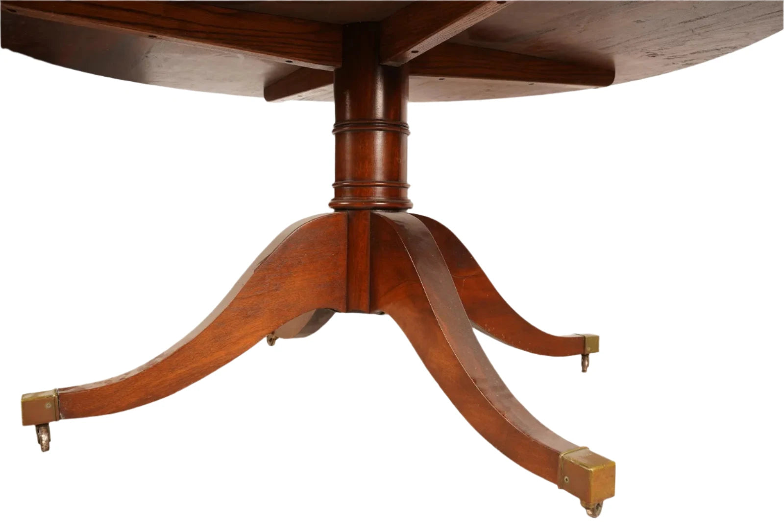 AF1-014:  ANTIQUE EARLY 20th CENTURY ENGLISH REGENCY STYLE MAHOGANY 60" DIAMETER DINING TABLE