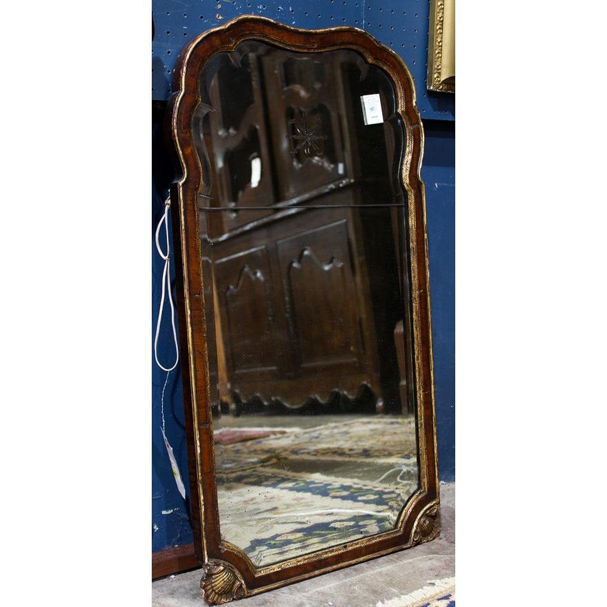 ANTIQUE ENGLISH PARTIAL GILT MIRROR | Work of Man