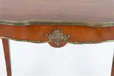 AF1-025:  ANTIQUE LATE 19TH CENTURY LOUIS XV  STYLE FRENCH KINGWOOD MARQUETRY SALON TABLE