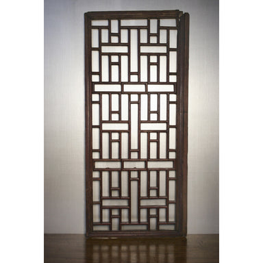 Antique Chinese Carved Wood Lattice Shutters | Work of Man