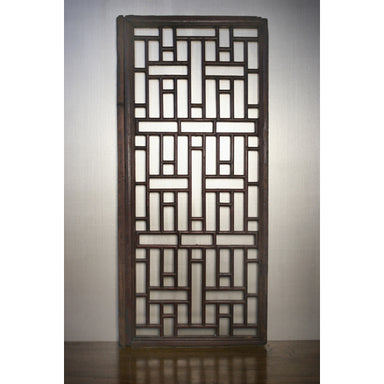 Antique Chinese Carved Wood Lattice Shutters | Work of Man