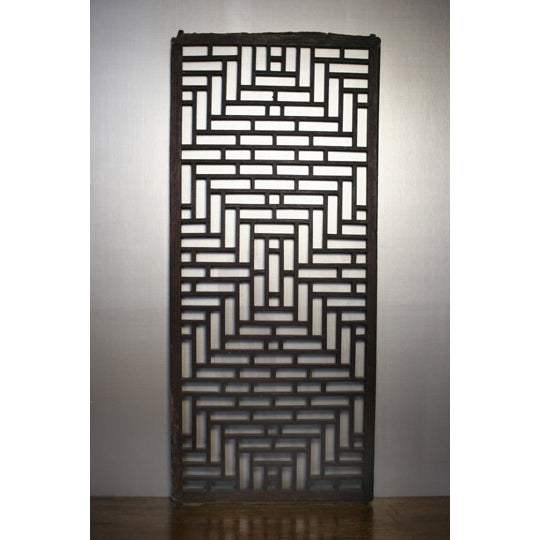 Antique Chinese Carved Wood Lattice Shutters | Work of Man