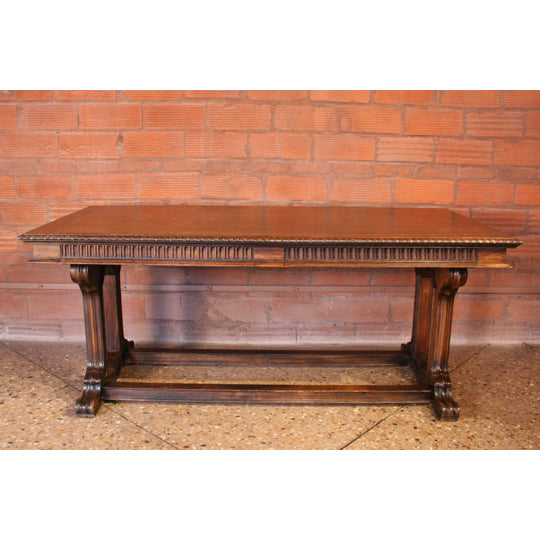 Antique Oak Jacobean Library Table