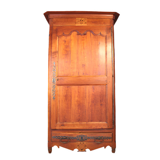 Antique French Provincial Bonnetiere Single Door Armoire | Work of Man
