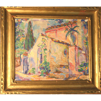 American School - Spanish Hacienda - Oil on Canvas Laid on Board Painting | Work of Man
