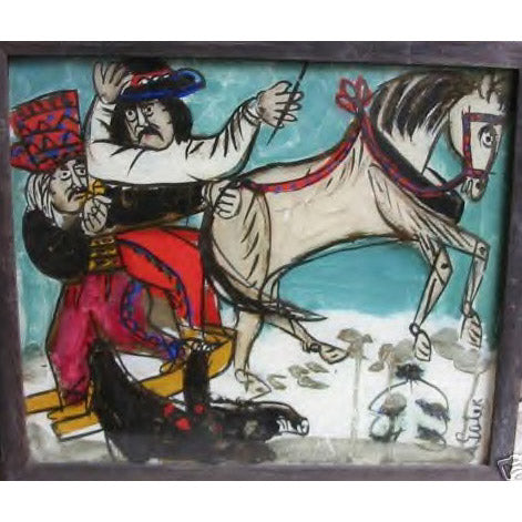 A. Gazek - Oil on Glass Painting | Work of Man