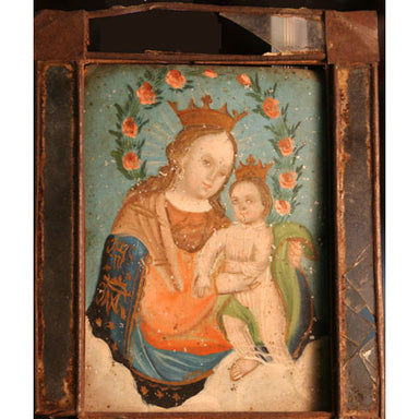 Spanish Colonial School - Oil on Copper Painting | Work of Man