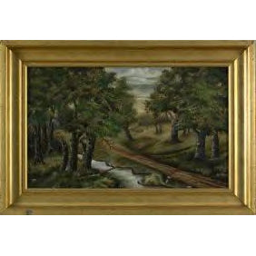 Franklin Eshelman - Creekside Landscape - Oil on Canvas