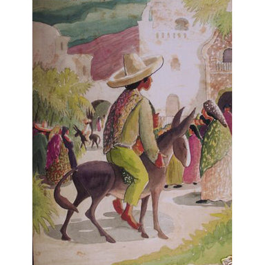 Thomas Kempf - Mexican Village - Watercolor on Paper Painting | Work of Man