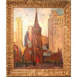 AW343 - Modernist City Scape - Oil on Canvas