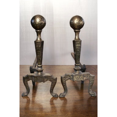 Antique Cast Brass Georgian Andirons | Work of Man