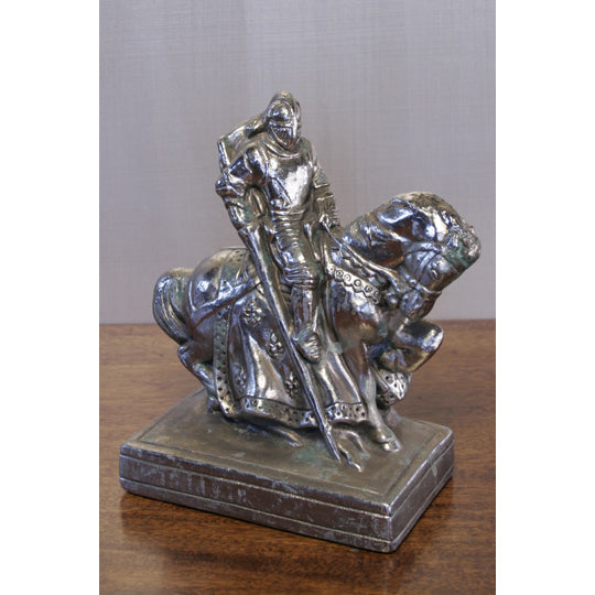 Silvered Sculpture of Knight on Horseback | Work of Man
