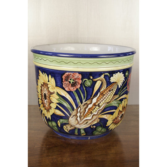 Antique Hand Painted Italian Majolica Planter | Work of Man
