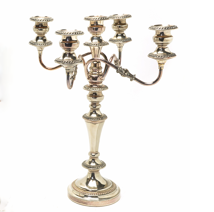 PAIR Silver Plate CANDLEABRA | Work of Man
