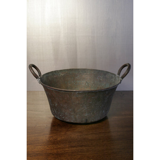 Antique Copper Pot with Two Handles | Work of Man