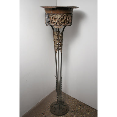 Antique Oscan Bach Iron Copper Planter | Work of Man