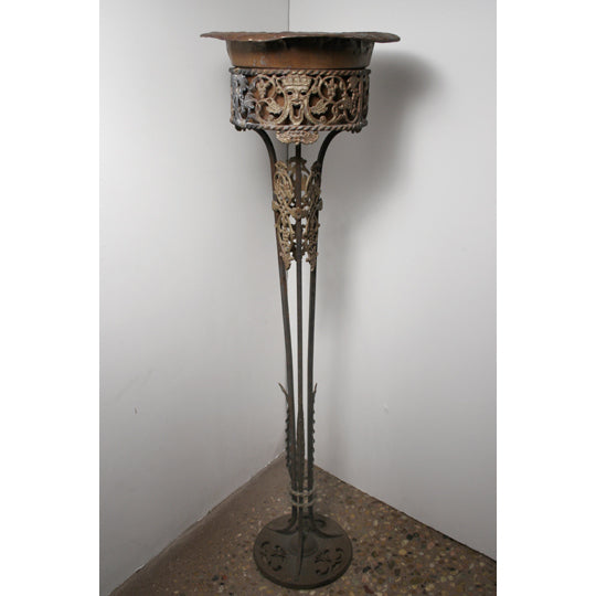 Antique Oscan Bach Iron Copper Planter | Work of Man