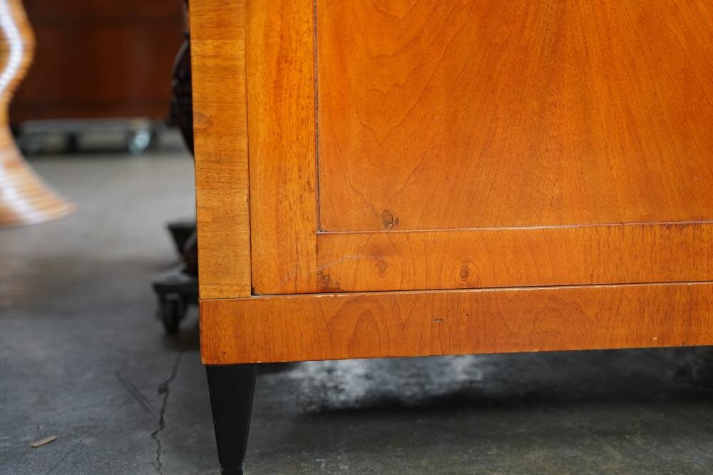 AF3-101: Antique Period German Biedermeier Fruitwood & Walnut Glazed Door Cabinet Circa 1820