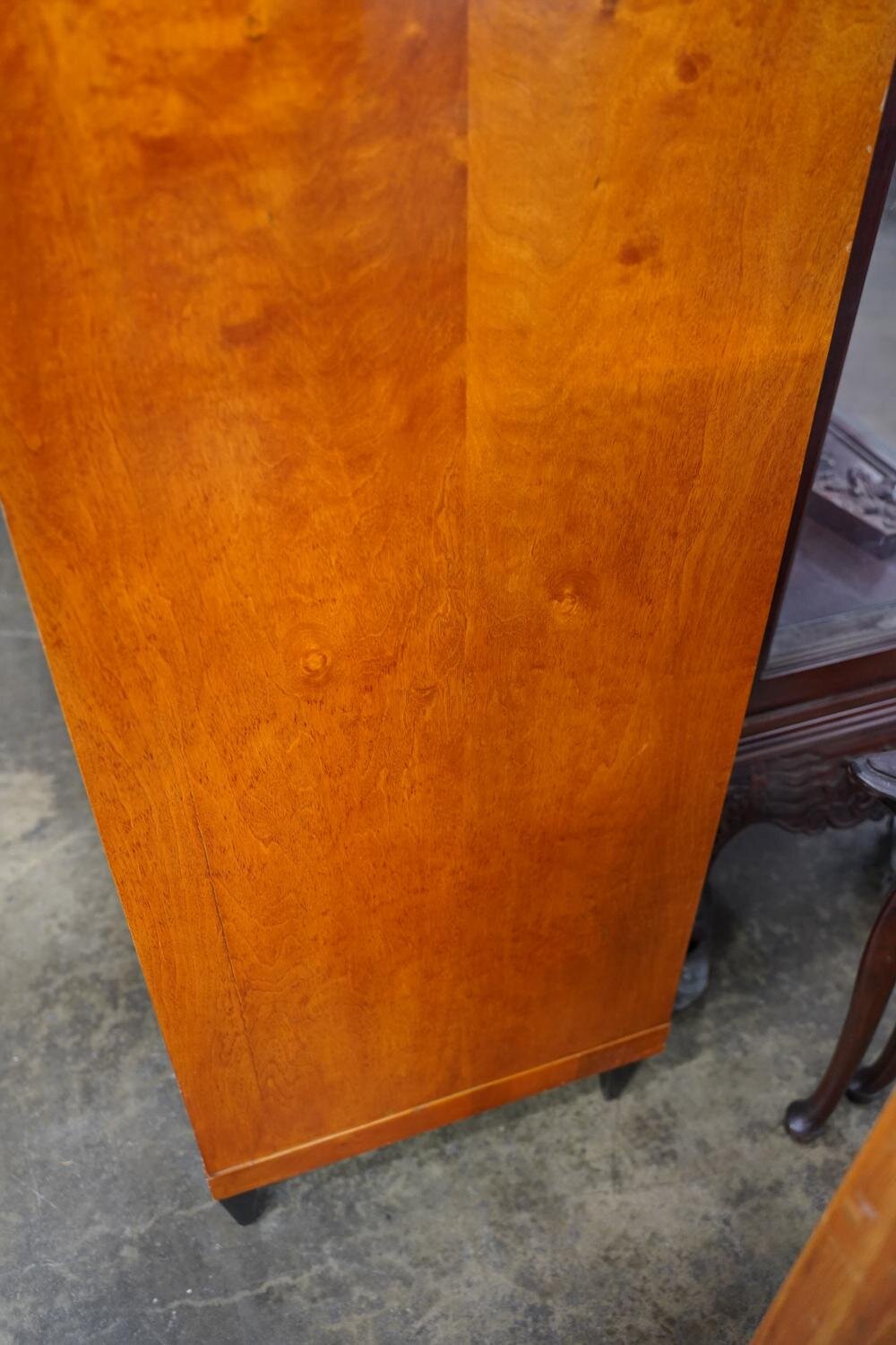 AF3-101: Antique Period German Biedermeier Fruitwood & Walnut Glazed Door Cabinet Circa 1820