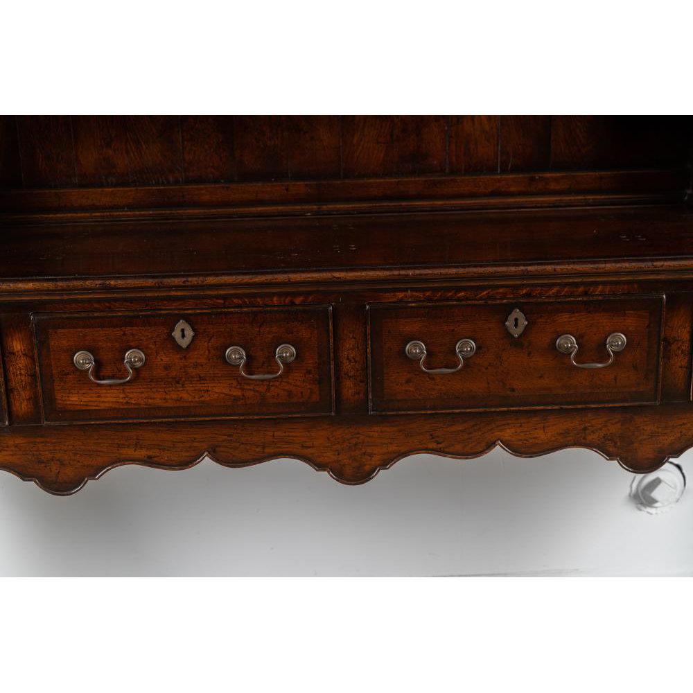 AF3-194: VINTAGE FINELY CRAFTED GEORGIAN STYLE OAK & CROSS-BANDED WELSH DRESSER