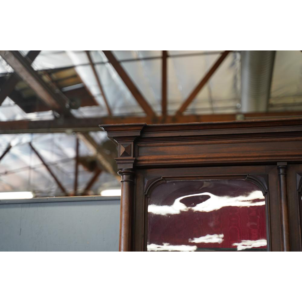 AF3-198: ANTIQUE MID 19TH CENTURY AMERICAN RENAISSANCE REVIVAL WALNUT BOOKCASE