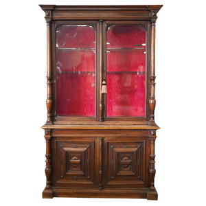 AF3-198: ANTIQUE MID 19TH CENTURY AMERICAN RENAISSANCE REVIVAL WALNUT BOOKCASE