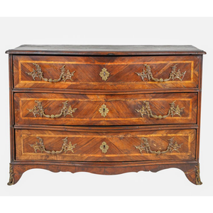 AF4-199: ANTIQUE 18TH CENTURY FRENCH LOUIS XV INLAID MARQUETRY CHEST OF DRAWERS