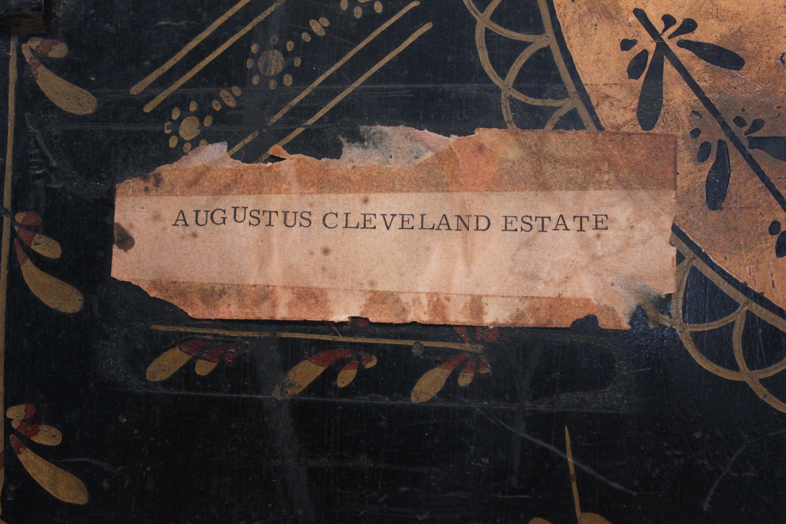 DA6-124 - 19th Century Black Decorative Painted Safe