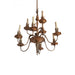 Antique Patinated Metal Tole Nine Light Chandelier | Work of Man
