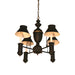 Mid 20th Century Four Light Black Tole Chandelier | Work of Man