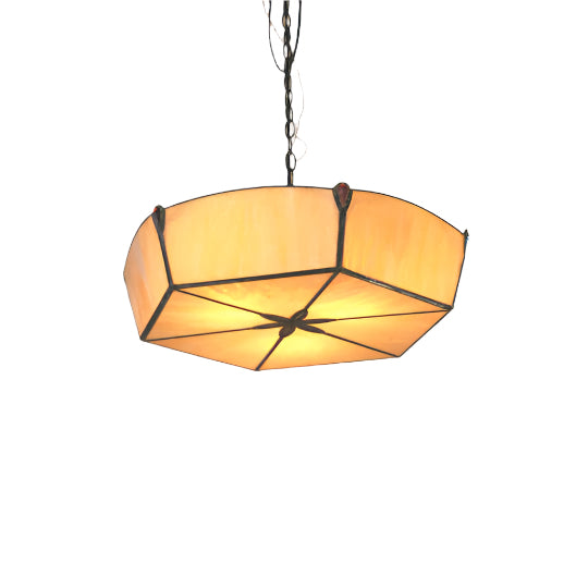 Late 20th Century Stained Glass Ceiling Pendant Amethyst Jewels | Work of Man