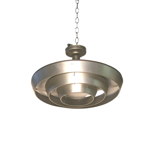 Vintage Mid Century Aluminum Concentric Ring Ceiling Fixture | Work of Man