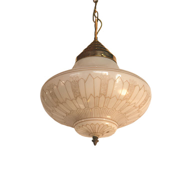 Antique Early 20th Century Stenciled Globe Chandelier | Work of Man