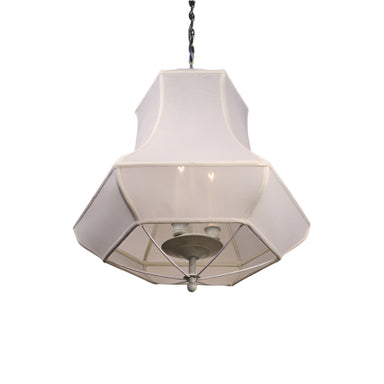 Late 20th Century Linen Shade Bell Lantern | Work of Man