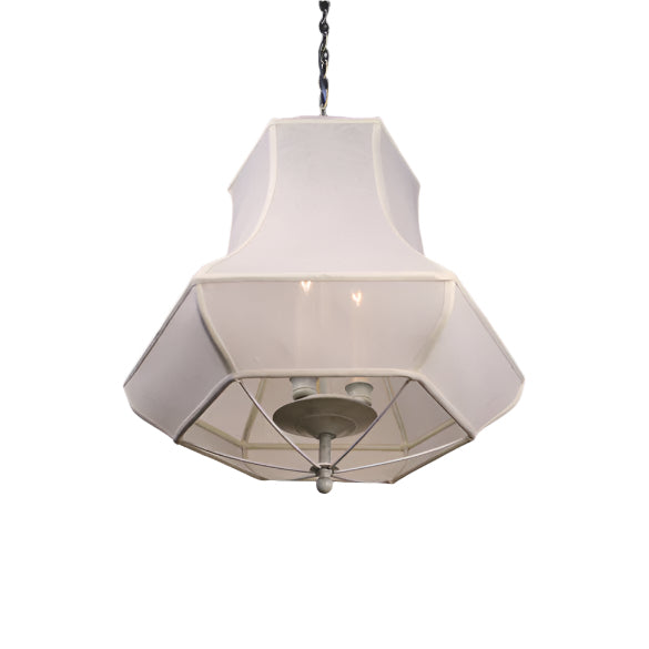 Late 20th Century Linen Shade Bell Lantern | Work of Man