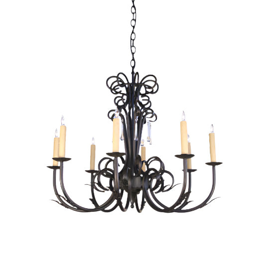 Late 20th Century Hand Forged Iron Spanish Colonial Revival Chandelier | Work of Man
