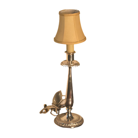 Pair of Early 20th Century Silverplate Candlestick Lamps | Work of Man