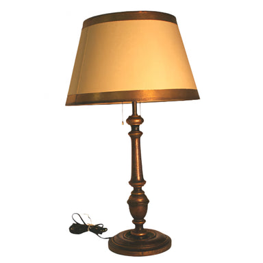Early 20th Century Patinated Wood Lamp | Work of Man