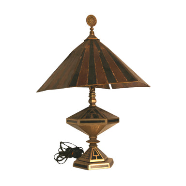 Art Deco Lamp With Patinated Mica Shade | Work of Man
