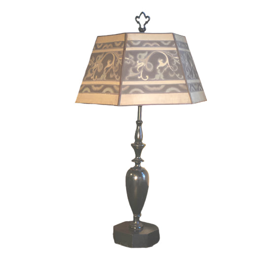 Antique Early 20th Century Ebonized Wood Lamp | Work of Man